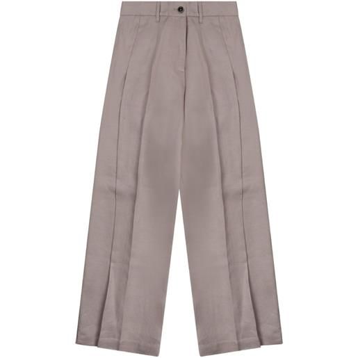Nine In The Morning pantaloni petra con pieghe - grigio