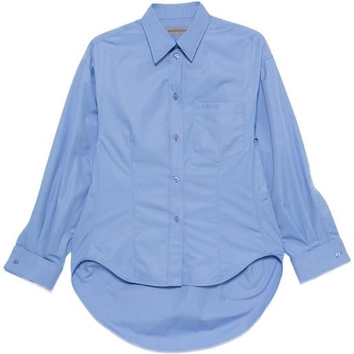 Balenciaga camicia con ricamo - blu