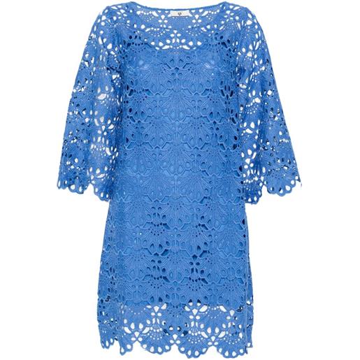TWINSET abito con orlo a smerlo - blu