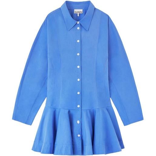 GANNI chemisier con ruches - blu