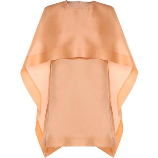 Alberta Ferretti cape-overlay shift dress - arancione
