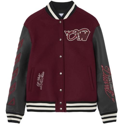 Off-White bomber con applicazione Off-White x ac milan - rosso