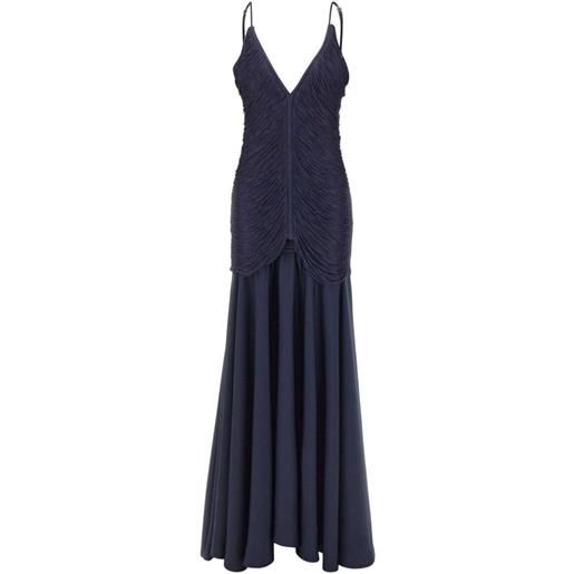 Bless abito lungo nostalgia con frange - blu