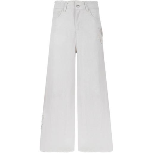 HUI MILANO jeans con paillettes - toni neutri