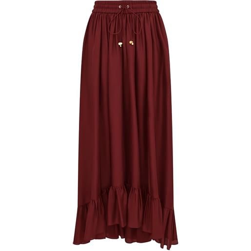 ZIMMERMANN gonna lunga aster con coulisse - rosso