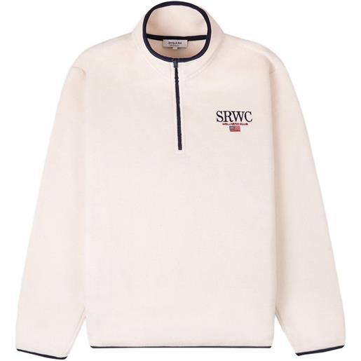 Sporty & Rich felpa con mezza zip e logo - toni neutri