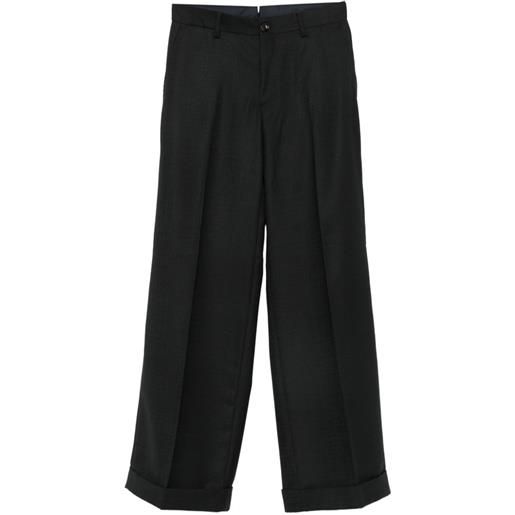 LUIGI BIANCHI MANTOVA pressed-crease turned-up trousers - nero