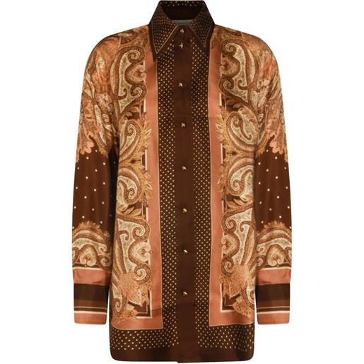ZIMMERMANN blusa a pois - marrone