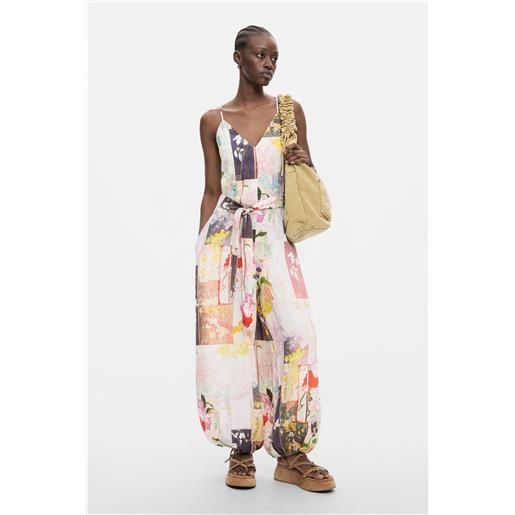 Desigual, tuta lunga stampata, donna, nero, l