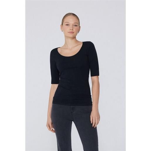 Tezenis maglia manica corta scollo madonna in cotone organico donna nero