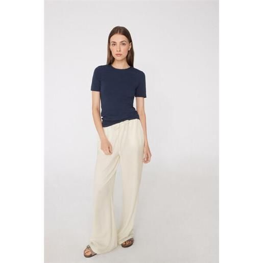 Tezenis t-shirt girocollo in cotone organico elasticizzato donna blu