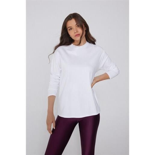 Tezenis maglia maniche lunghe girocollo 100% cotone pesantezza media donna bianco