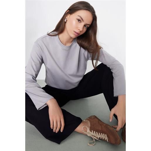 Tezenis maglia maniche lunghe girocollo 100% cotone pesantezza media donna grigio
