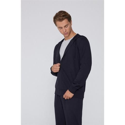 Tezenis felpa manica lunga zip e cappuccio uomo blu
