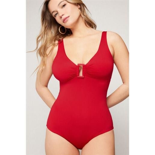 Tezenis costume intero triangolo timeless look rosso gloss donna rosso