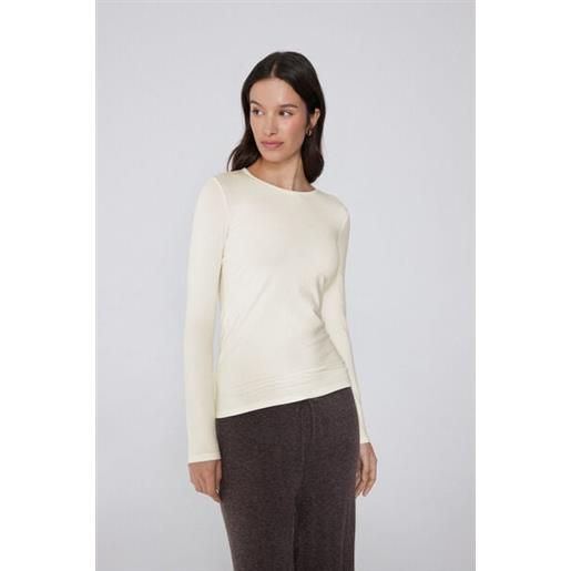 Tezenis maglia girocollo cotone e modal termico donna bianco