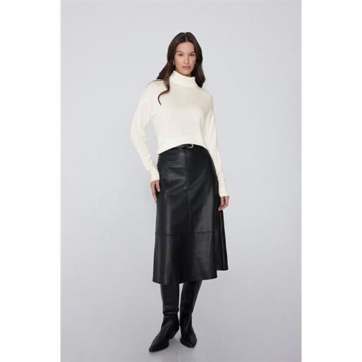Tezenis maglia lunga pesante collo alto con lana donna bianco