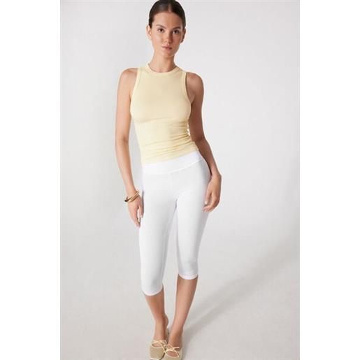 Tezenis leggings capri in cotone organico donna bianco