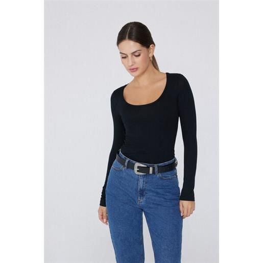 Tezenis maglia scollo madonna maniche lunghe in viscosa donna nero