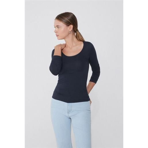 Tezenis maglia scollo madonna maniche lunghe in viscosa donna blu