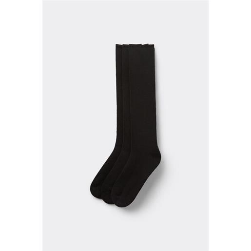 Tezenis 3 paia calzini lunghi cotone termico donna donna nero