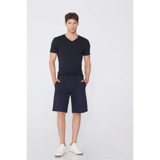 Tezenis t-shirt scollo a v in cotone elasticizzato uomo blu