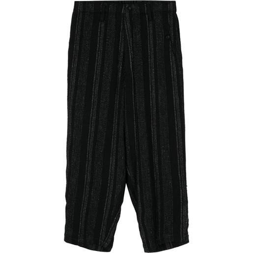 Yohji Yamamoto striped cropped trousers - blu