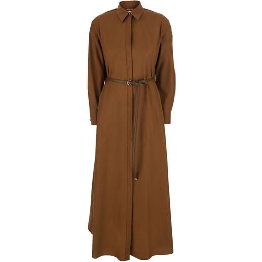 Max Mara chemisier tlecito midi con cintura - marrone