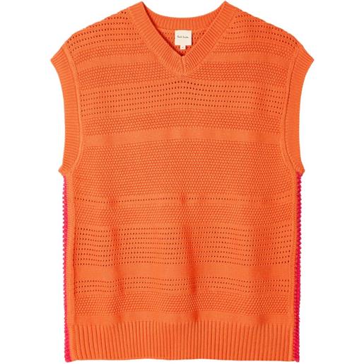 Paul Smith maglione traforato con scollo a v - arancione