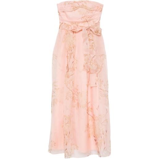 Max Mara abito a fiori senza spalline - rosa