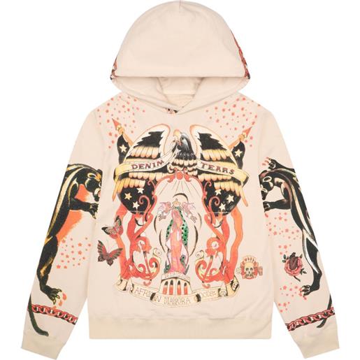 Denim Tears tattoo pullover hoodie "cream" - toni neutri