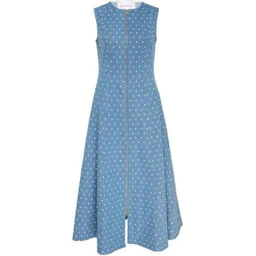 Carolina Herrera abito midi a pois - blu