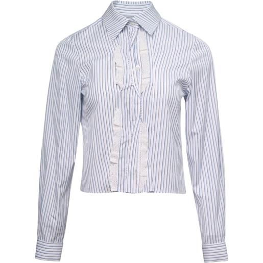 SHUSHU/TONG blusa con bordo in pizzo - bianco