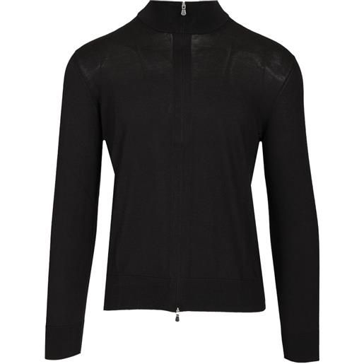 Tagliatore cardigan con zip - nero