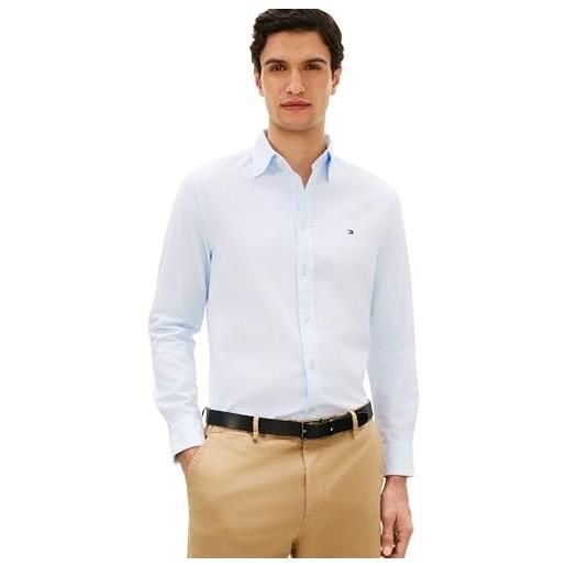 Tommy Hilfiger camicia flex dobby sf uomo mw0mw29970, blu, s
