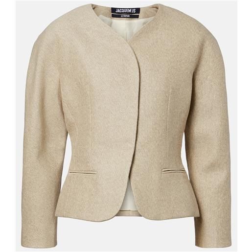 Jacquemus giacca ovalo in cotone e lino