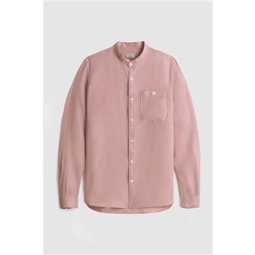 Woolrich camicia in lino Woolrich rosa