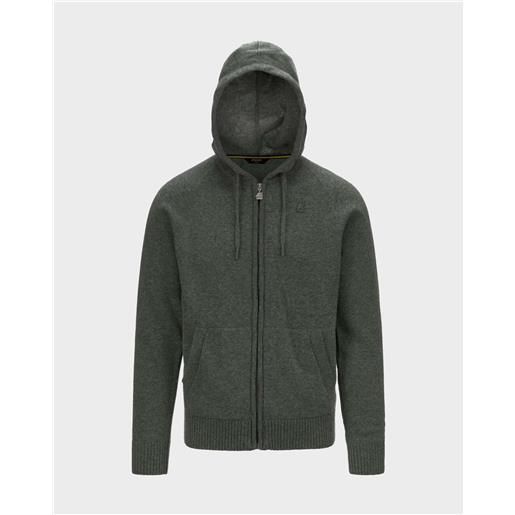 K-WAY felpa K-WAY full zip marcy lambswool verde