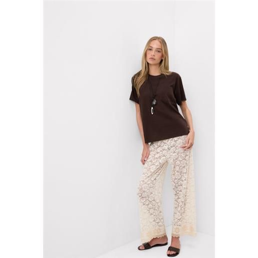 Intimissimi maglia manica corta con taschino in cotone ultrafresh marrone