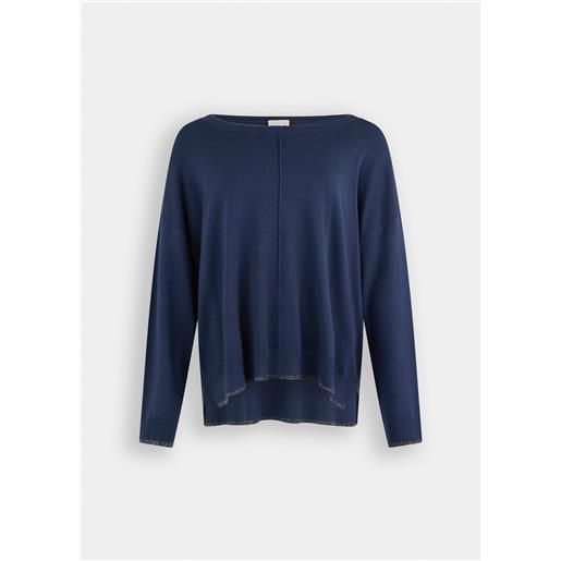 Liu jo maglia in lurex®, blu navy