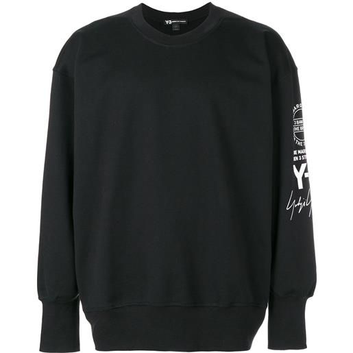 Y-3 felpa con logo - nero