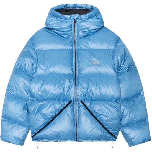 Stüssy giacca con cappuccio e logo - blu