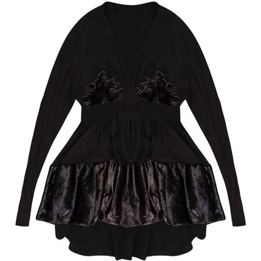 Lanvin top svasato con scollo a v - marrone