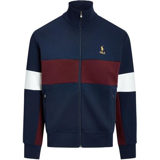 Polo Ralph Lauren cardigan con design color-block e zip - blu