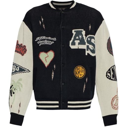 AllSaints cardigan chase con effetto vissuto - nero