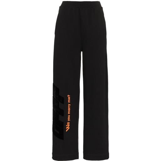Off-White pantaloni a vita alta - nero