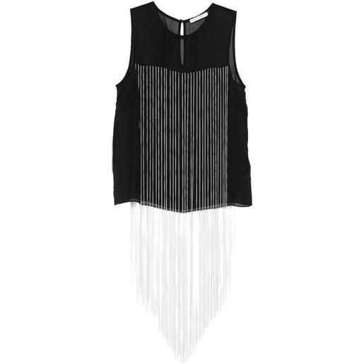 Patrizia Pepe top con inserti semi trasparenti - nero