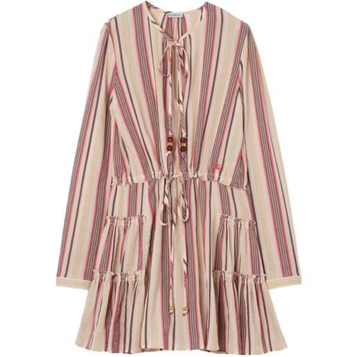 Burberry abito a righe in voile di cotone - toni neutri