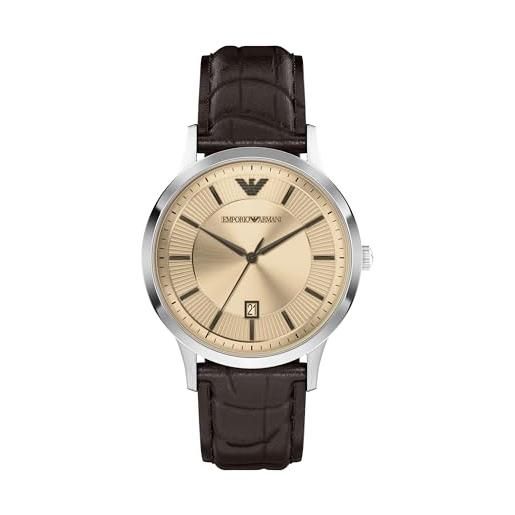 Emporio Armani uomo orologio 43mm in acciaio inossidabile color argento, ar11783