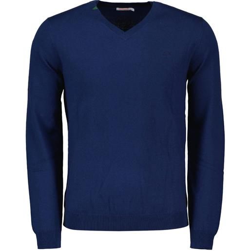 SUN 68 maglione scollo v in cotone e lana